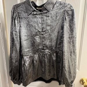 JODIFL Metallic Silver Blouse